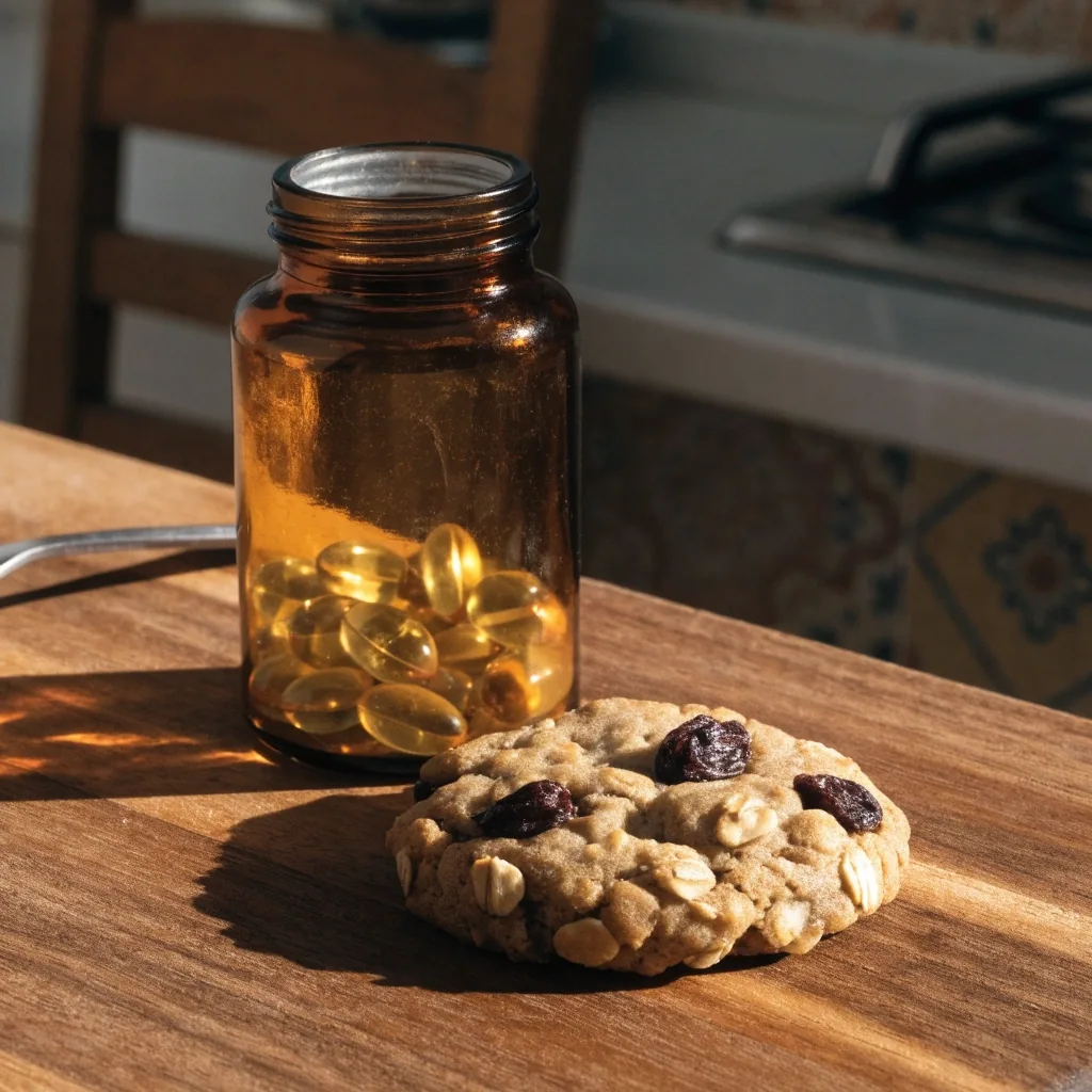 Una porción de galleta descansando sobre la cuna de fieltro de una montura